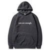 Sweatshirt: Hoodie Met Voor En Achterkant Opdruk Bericht