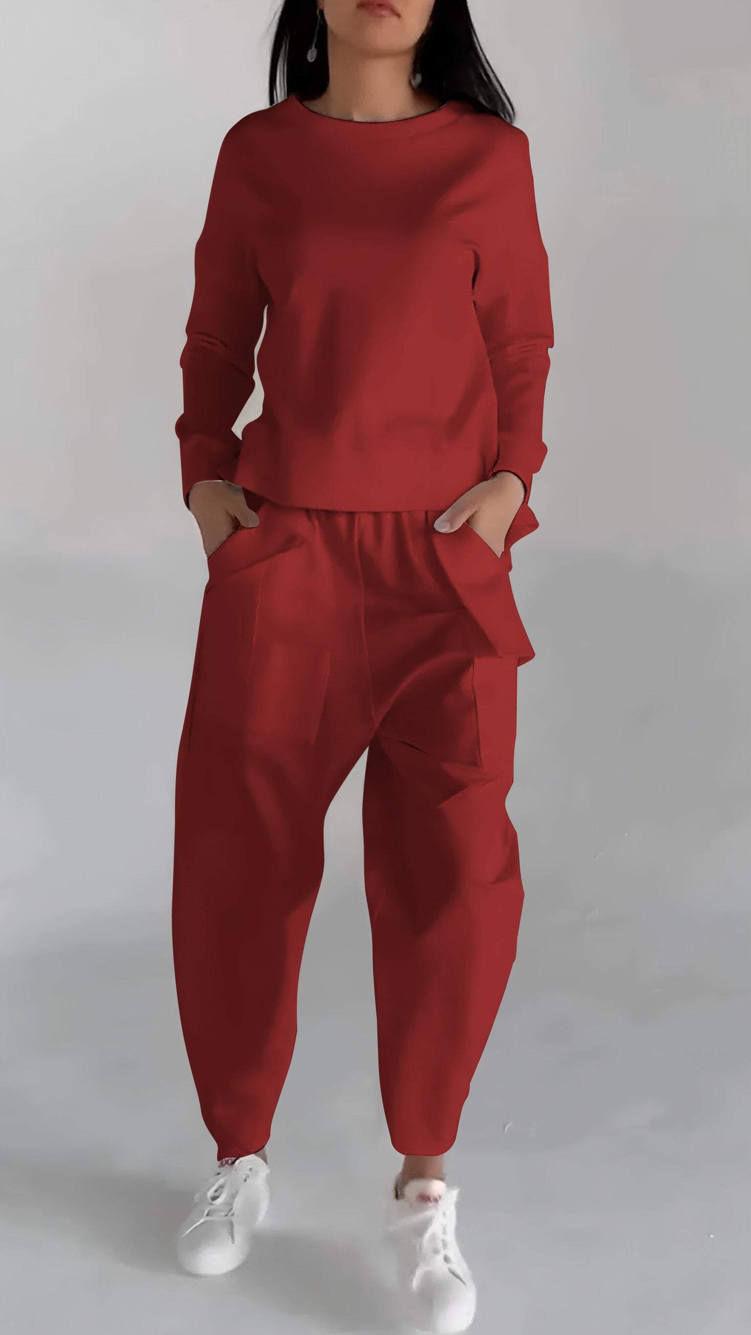 Marcatino™ Casual Ronde Hals Lang Mouw Tweedelig Kostuum