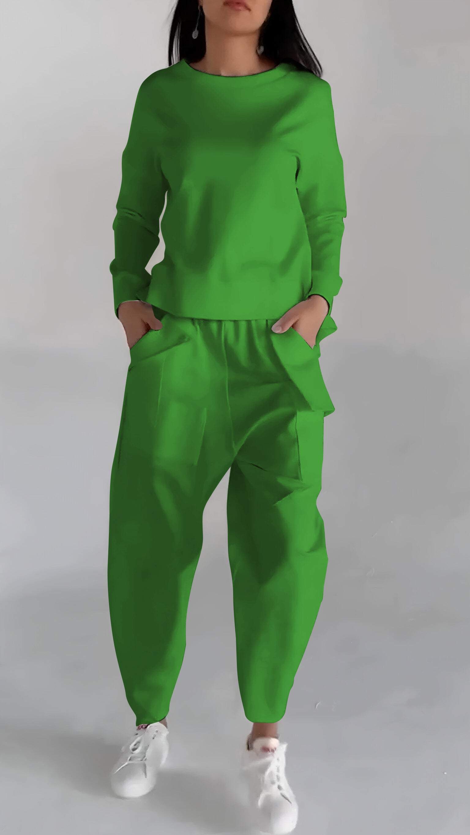 Marcatino™ Casual Ronde Hals Lang Mouw Tweedelig Kostuum