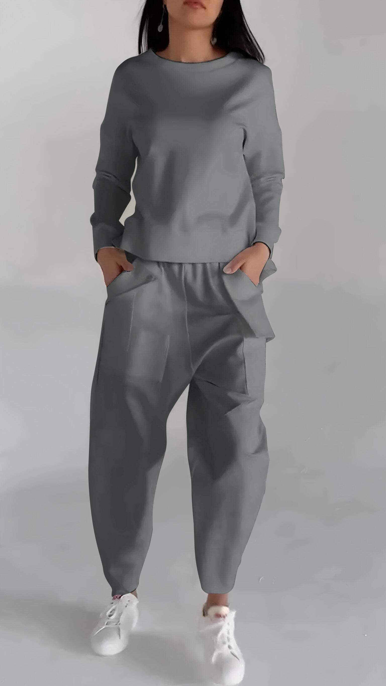 Marcatino™ Casual Ronde Hals Lang Mouw Tweedelig Kostuum