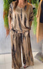 Marcatino™ | Boho Vintage Losse Satijn Casual Ronde Hals Set