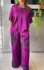 Marcatino™ | Boho Vintage Losse Satijn Casual Ronde Hals Set