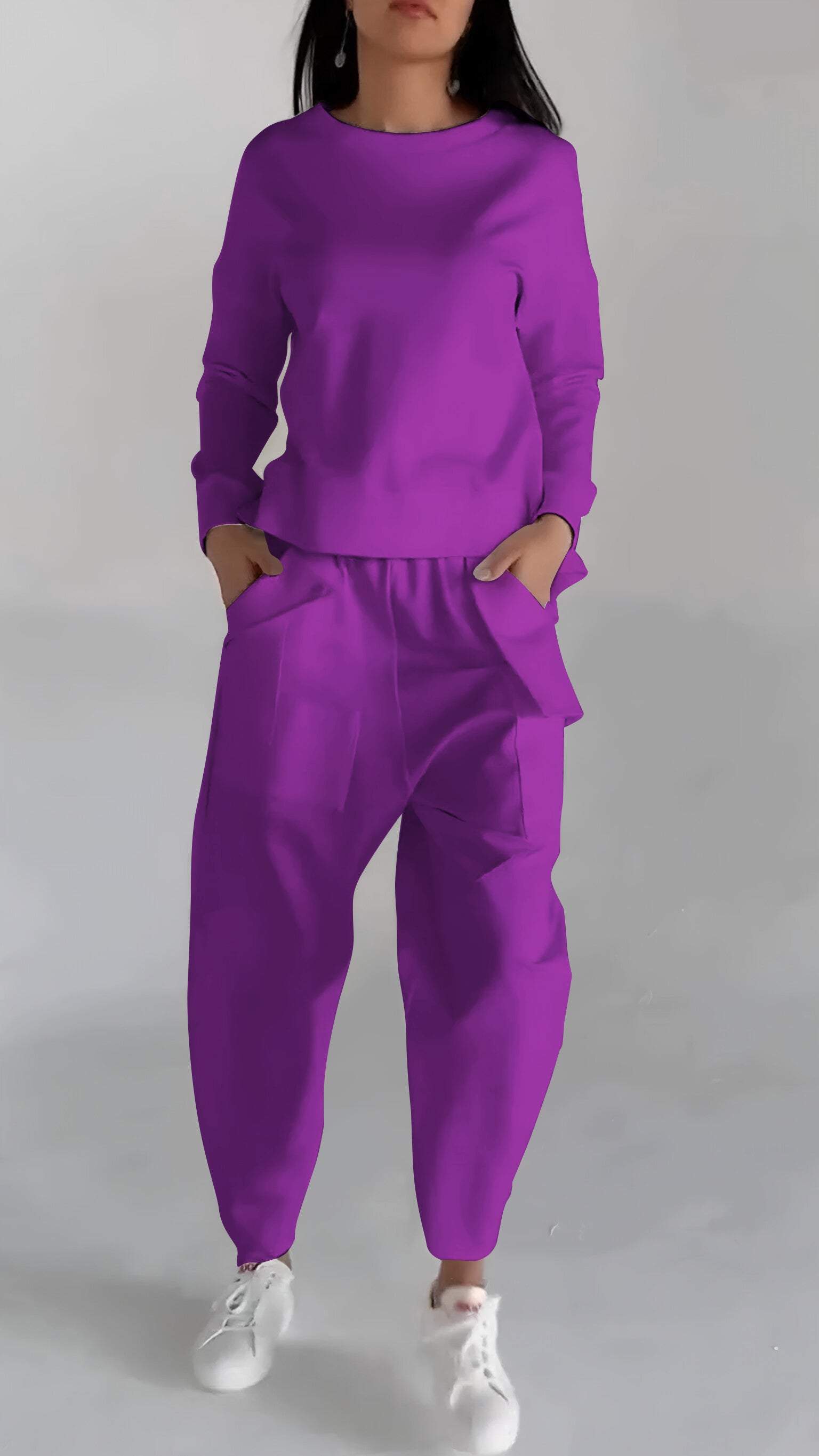 Marcatino™ Casual Ronde Hals Lang Mouw Tweedelig Kostuum