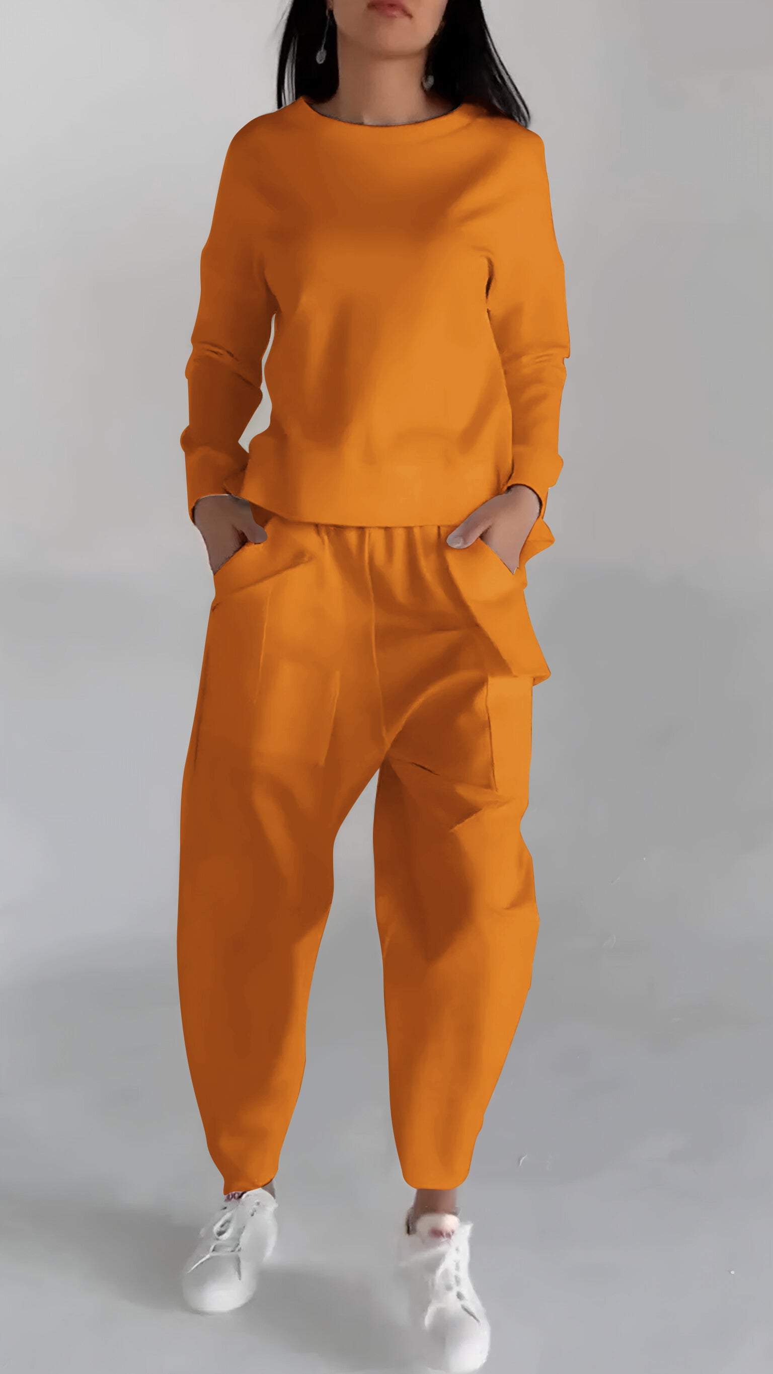 Marcatino™ Casual Ronde Hals Lang Mouw Tweedelig Kostuum