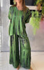 Marcatino™ | Boho Vintage Losse Satijn Casual Ronde Hals Set