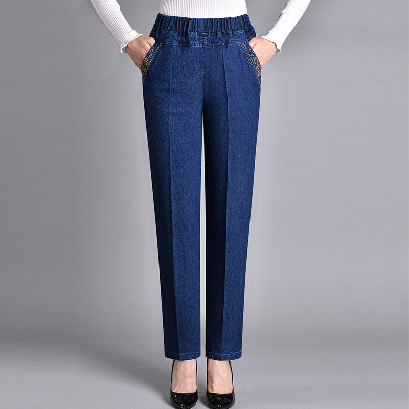 Marcatino™ WomenJeans: Jeans met Elastische Taille en Steekzakken voor Dames