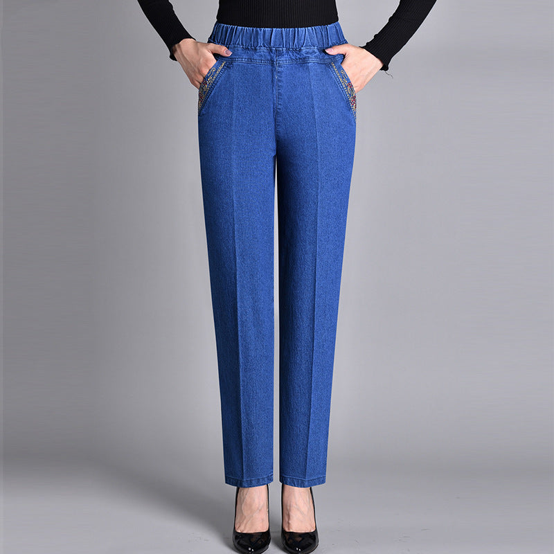 Marcatino™ WomenJeans: Jeans met Elastische Taille en Steekzakken voor Dames