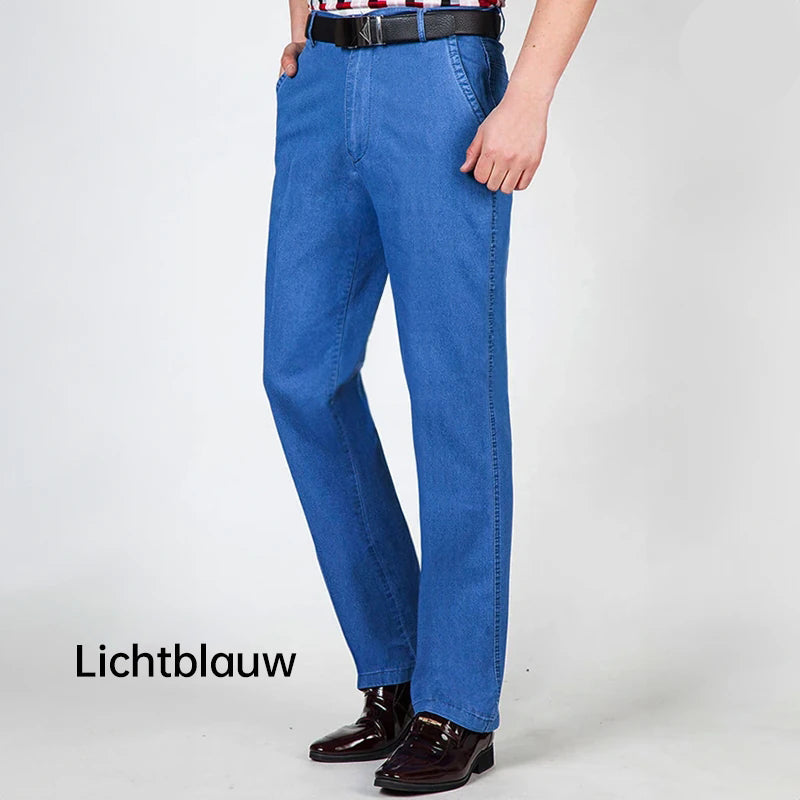 Marcatino™ MenJeans:  Rechte Pasvorm Stretch Jeans Met Hoge Taille Voor Mannen