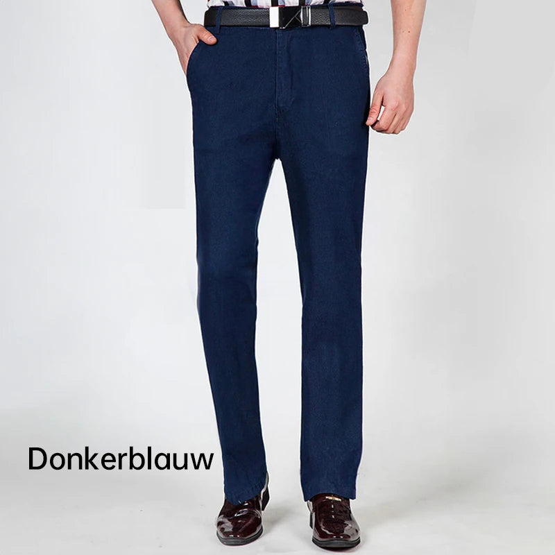 Marcatino™ MenJeans:  Rechte Pasvorm Stretch Jeans Met Hoge Taille Voor Mannen
