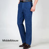 Marcatino™ MenJeans:  Rechte Pasvorm Stretch Jeans Met Hoge Taille Voor Mannen