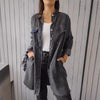 Marcatino™ DenimCoat: Faux Denim Comfortabele Lange Dames Jas