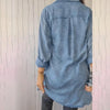 Marcatino™ DenimCoat: Faux Denim Comfortabele Lange Dames Jas