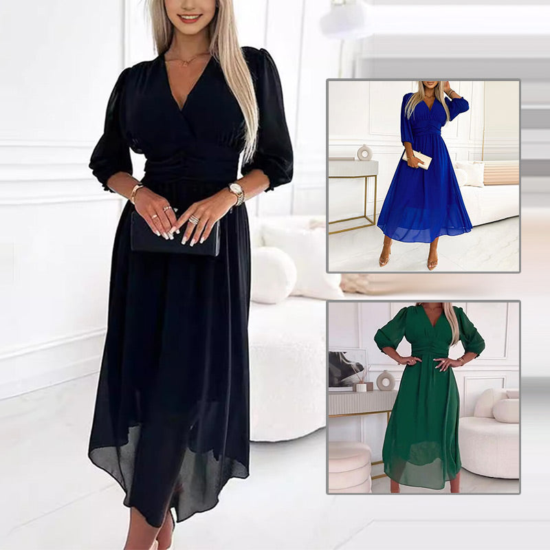 Marcatino™ | Vrouwen V-hals Lichtgewicht Chiffon Jurken