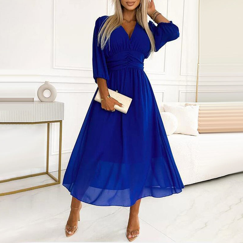 Marcatino™ | Vrouwen V-hals Lichtgewicht Chiffon Jurken