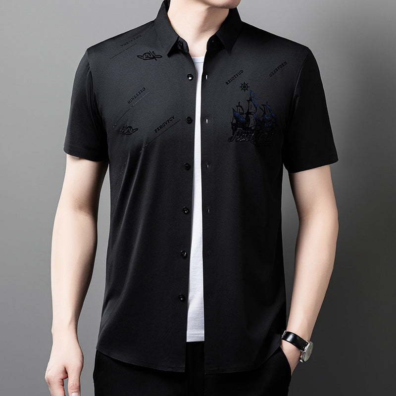 Marcatino™ | Korte Mouwen Button Down Overhemd Voor Heren