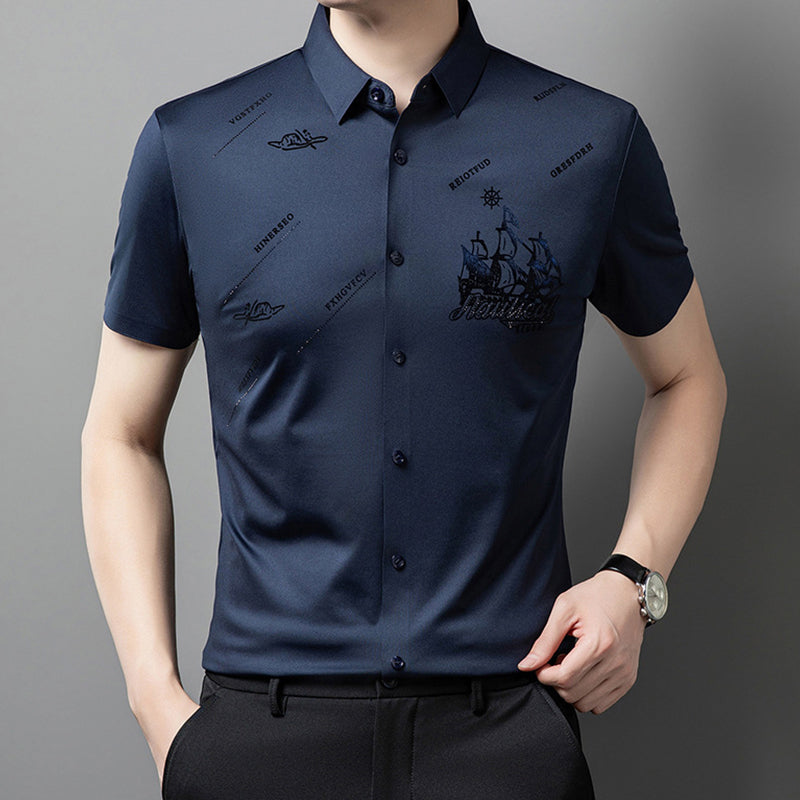 Marcatino™ | Korte Mouwen Button Down Overhemd Voor Heren