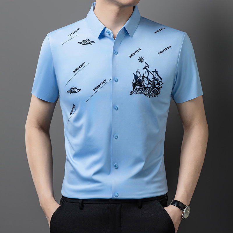 Marcatino™ | Korte Mouwen Button Down Overhemd Voor Heren