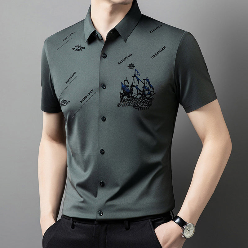 Marcatino™ | Korte Mouwen Button Down Overhemd Voor Heren