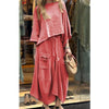 Marcatino™ LooseSet: Casual Dames Top met Ronde Hals en Loszittende Rok, 2-delig Pak