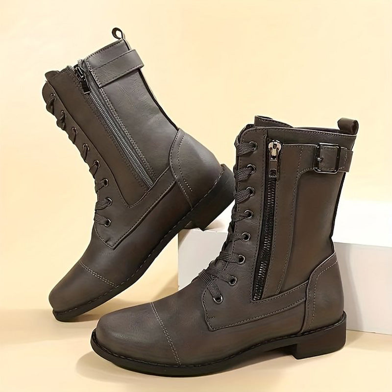 Marcatino™ WomenBoots: Dameslaarzen met Ronde Neus en Ritssluiting aan de Zijkant