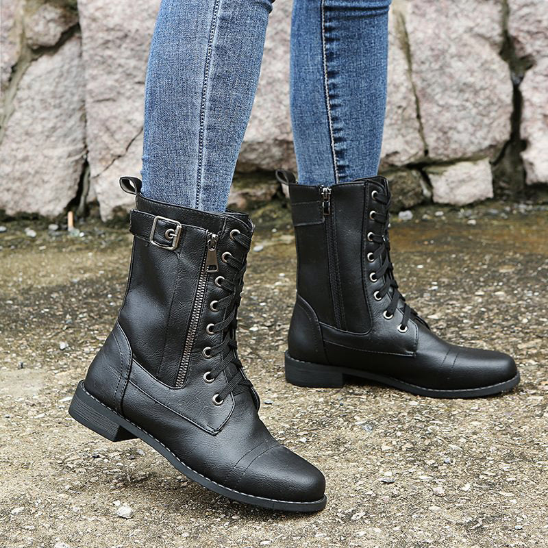 Marcatino™ WomenBoots: Dameslaarzen met Ronde Neus en Ritssluiting aan de Zijkant