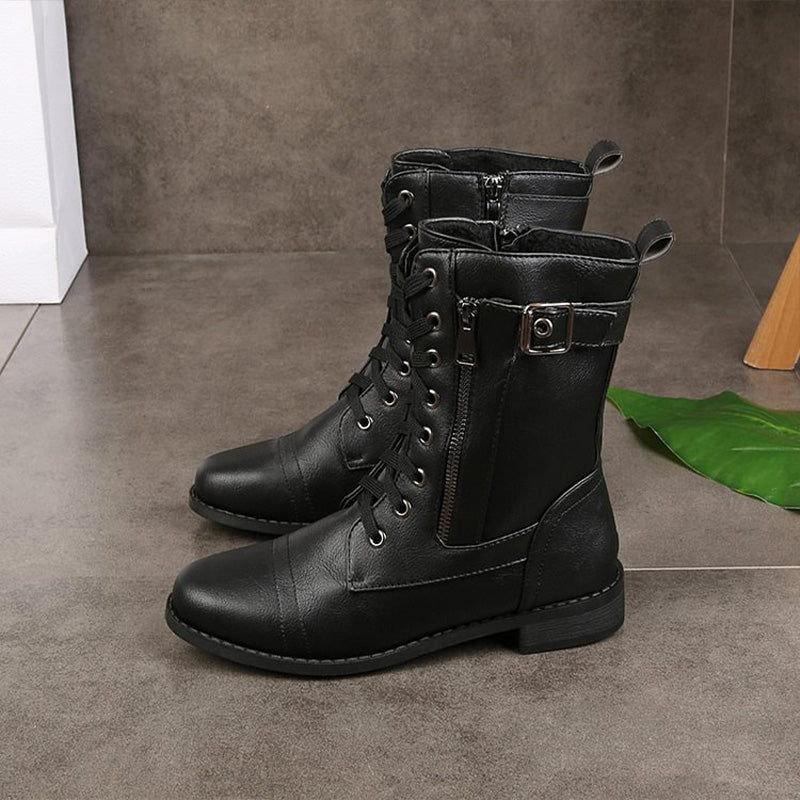 Marcatino™ WomenBoots: Dameslaarzen met Ronde Neus en Ritssluiting aan de Zijkant