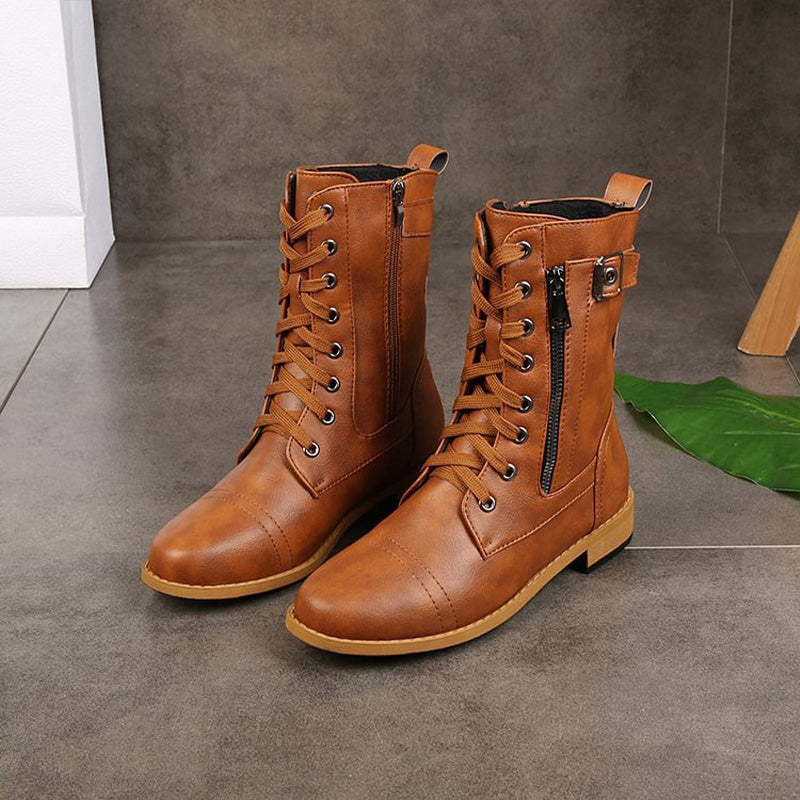 Marcatino™ WomenBoots: Dameslaarzen met Ronde Neus en Ritssluiting aan de Zijkant