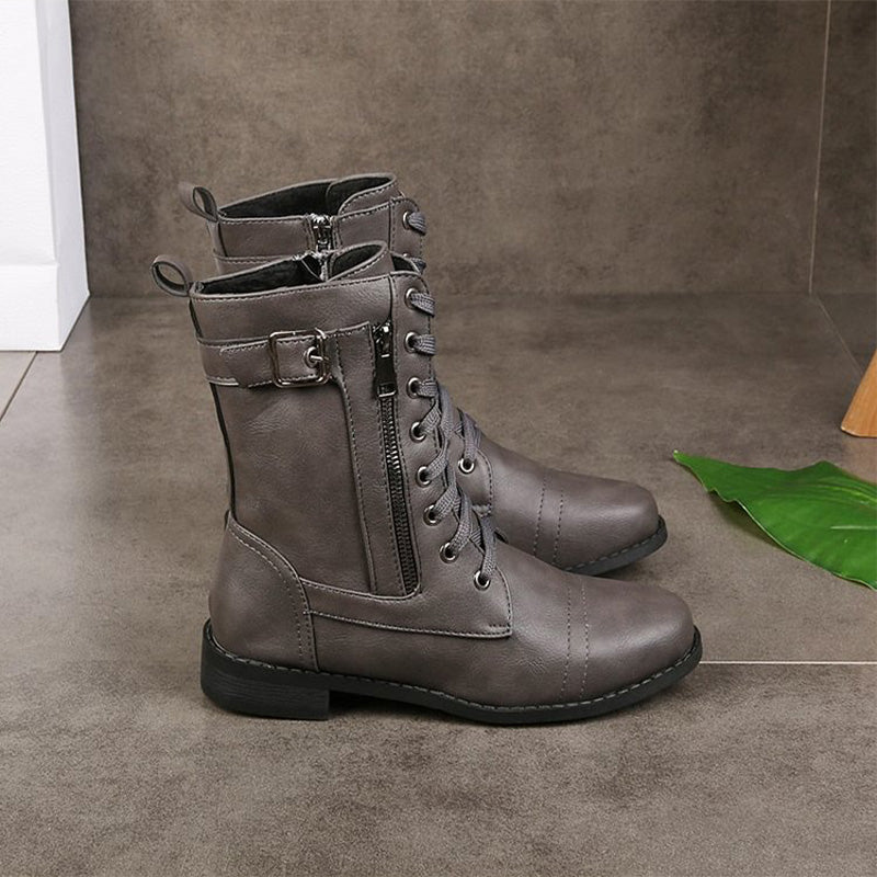Marcatino™ WomenBoots: Dameslaarzen met Ronde Neus en Ritssluiting aan de Zijkant