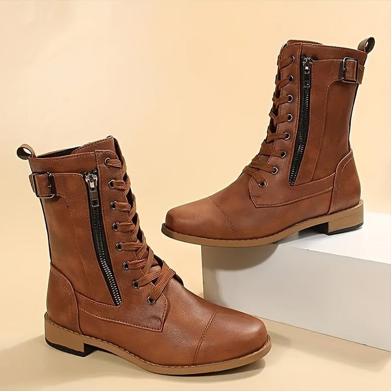 Marcatino™ WomenBoots: Dameslaarzen met Ronde Neus en Ritssluiting aan de Zijkant