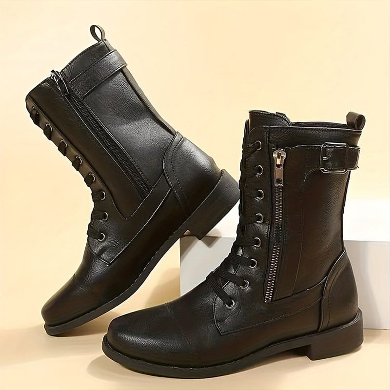 Marcatino™ WomenBoots: Dameslaarzen met Ronde Neus en Ritssluiting aan de Zijkant