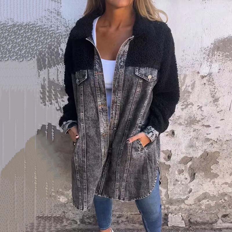 Marcatino™ | Dames Denim Lang Shirt Jasje Overjas