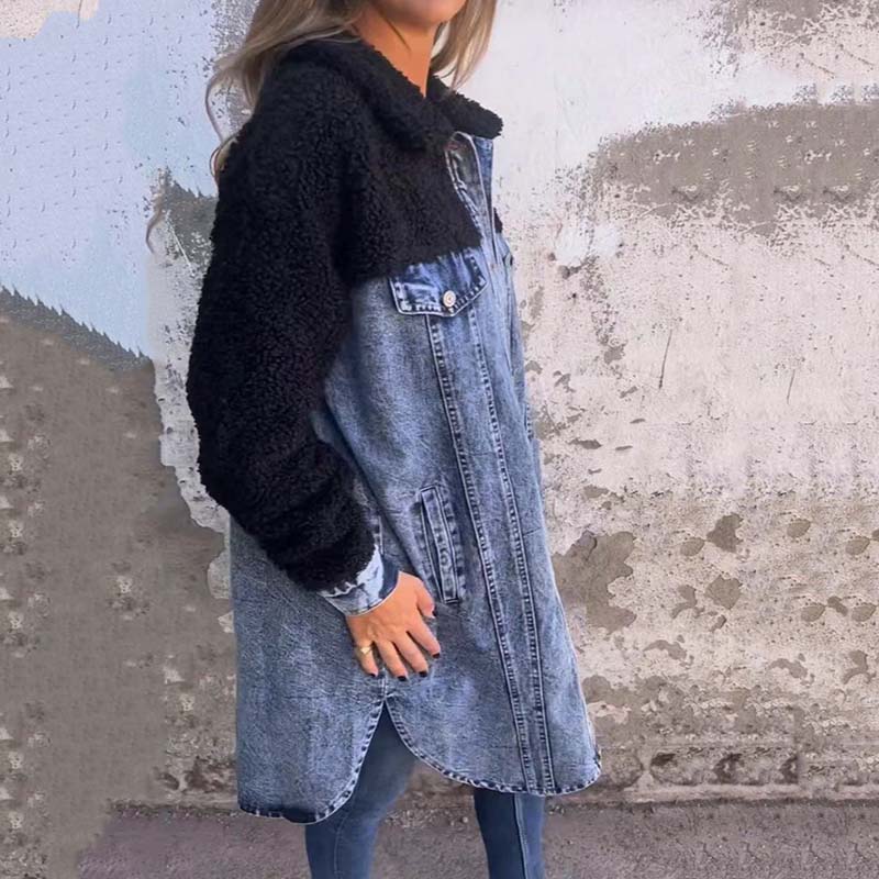 Marcatino™ | Dames Denim Lang Shirt Jasje Overjas