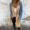 Marcatino™ | Trenchcoat van Middellange Lengte met Stiksels in Denim Jean
