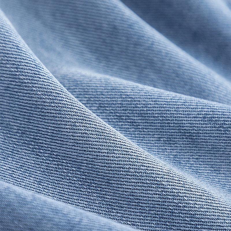 Marcatino™ | Trenchcoat van Middellange Lengte met Stiksels in Denim Jean