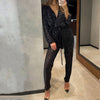 Marcatino™ | Glitterende Jumpsuits voor Dames met V-Hals en RIem