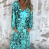 Marcatino™ | Vintage Luipaardprint Losse V-HalsLange Jurk