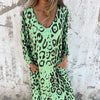 Marcatino™ | Vintage Luipaardprint Losse V-HalsLange Jurk