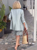 Marcatino™ CoatSet: Dames Lange Mouw Jas en Korte Broek Set
