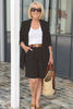 Marcatino™ CoatSet: Dames Lange Mouw Jas en Korte Broek Set