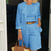 Marcatino™ CoatSet: Dames Lange Mouw Jas en Korte Broek Set