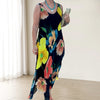Marcatino™ ComfyDress: Elegante Zachte Mouwloze Bloemige Flowy Jurk