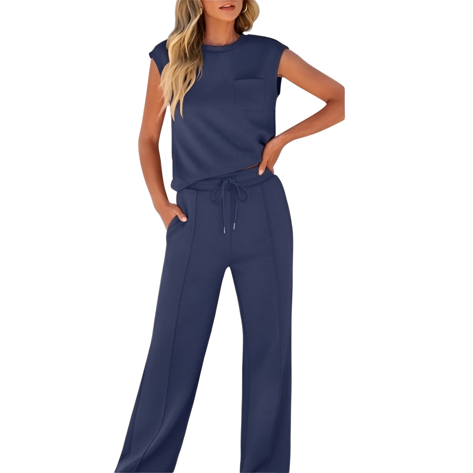 Marcatino™ ComfotableSet: Comfortabele Stijlvolle Met Mouwloze Top En Broek Set