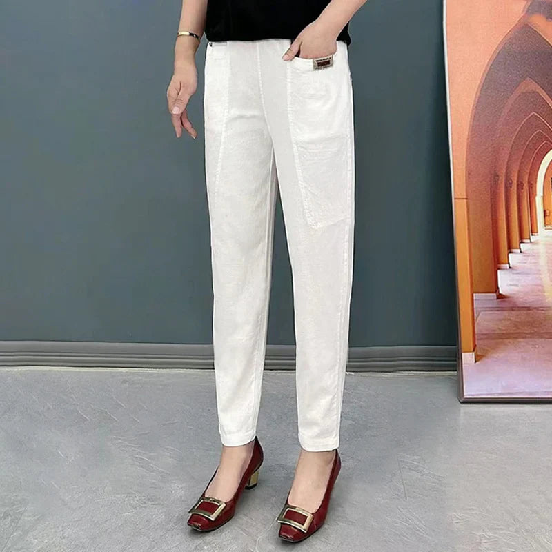 Marcatino™ CottonPants: Casual Katoenen Elastische Damesbroek